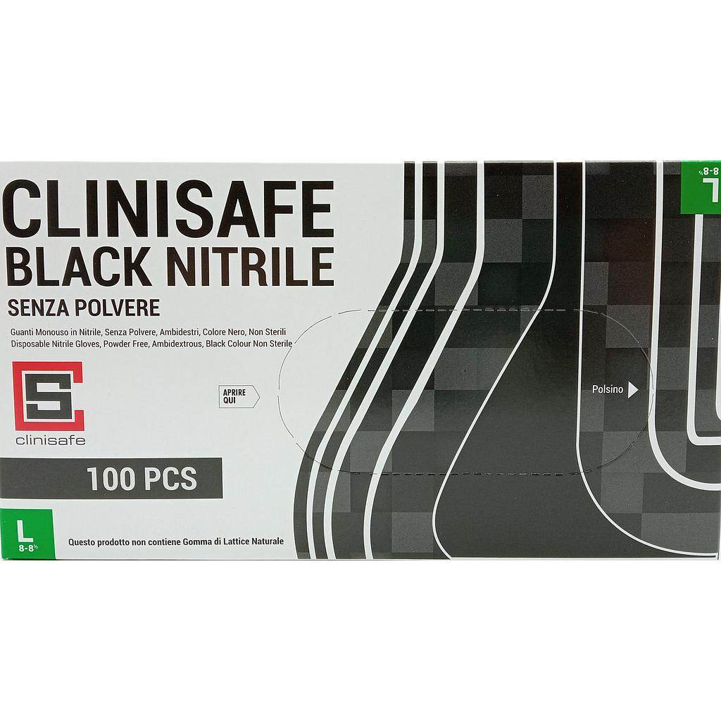 Guanti Neri In Nitrile Clinisafe 100 pz Misura L