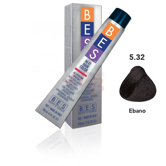 Bes Hi-Fi Hair Color Liposomi vegetali 5.32 CASTANO CHIARO DORATO IRISEE - Tinta per capelli - 100ml 