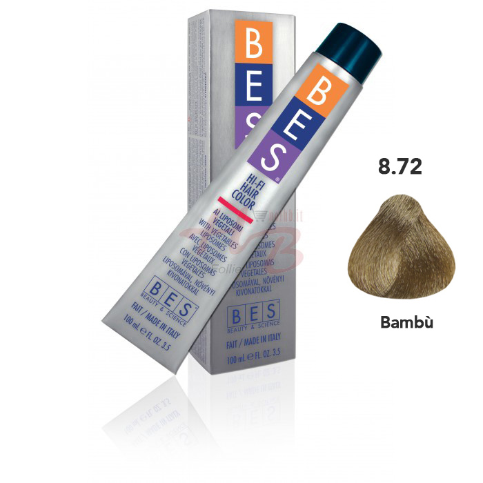 Bes Hi-Fi Hair Color Liposomi vegetali 8.72 BIONDO CHIARO  TABACCO IRISEE - Tinta per capelli - 100ml 