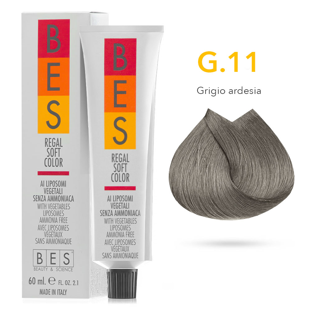 Tinta Riflessante tonalizzante Bes Regal Soft Color Liposomi Vegetali Senza ammoniaca G.11 GRIGIO ARDESIA 60ml