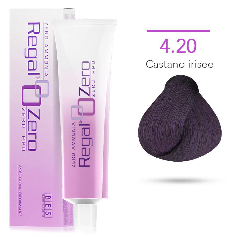 Bes Regal Zero senza ammoniaca senza ppd 4.20 CASTANO IRISEE - tinta per capelli - 100ml