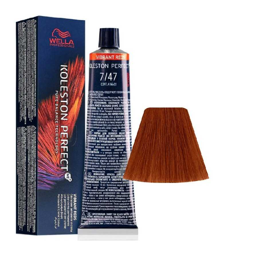 Wella Koleston Perfect Me+ Vibrant Reds - 7/47 Biondo Medio Rame Sabbia